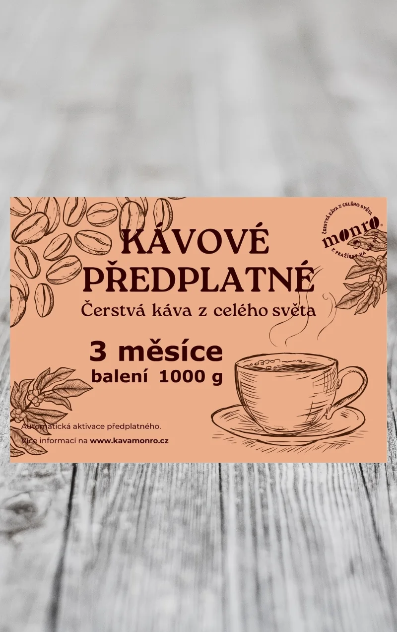 Kávové předplatné pažírna Káva Monro