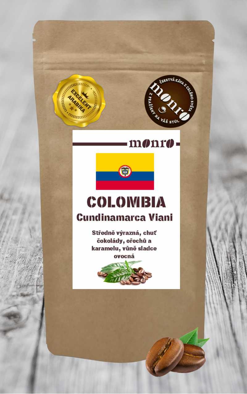 Colombia Cundinamarca Viani zrnková káva 100% Arabika Káva Monro