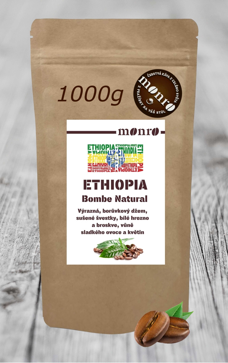 ETHIOPIA BOMBE NATURAL KÁVA ARABICA