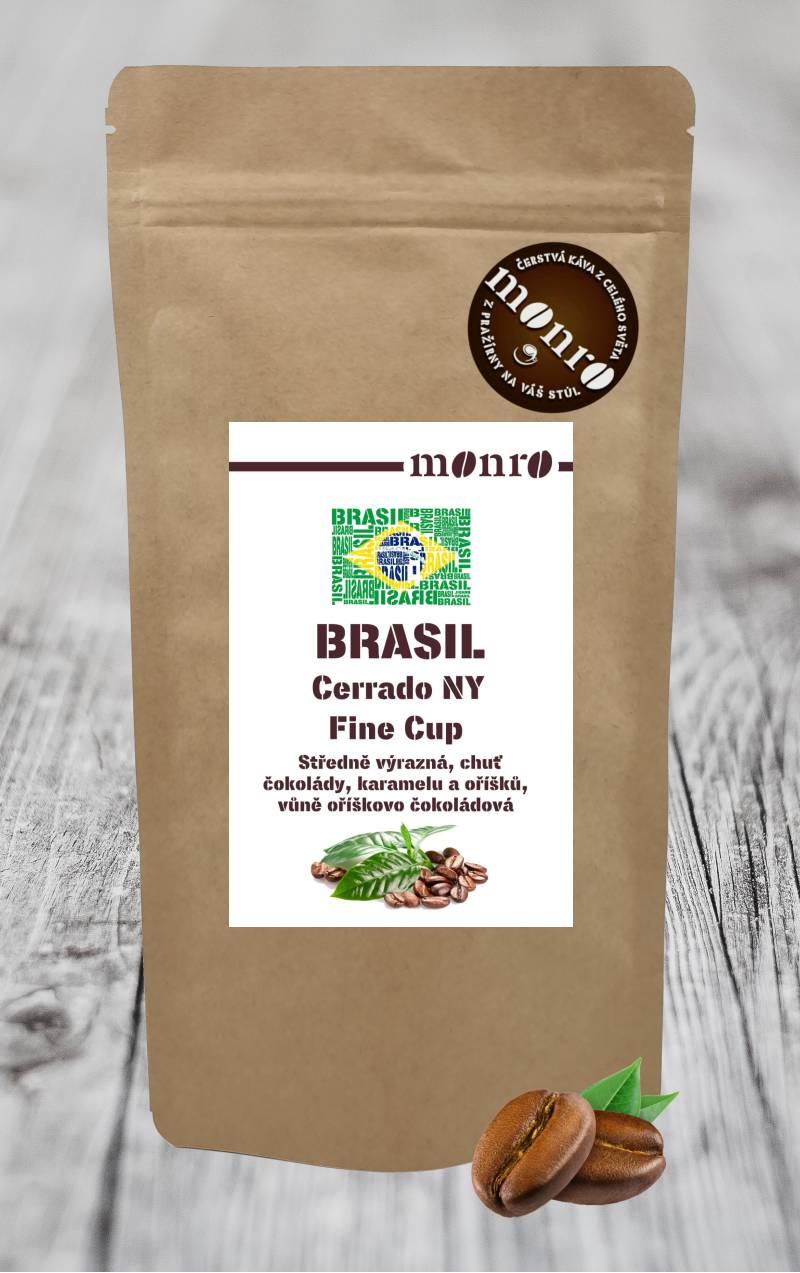 Brazilská káva Arabika Brasil Cerrado Fine Cup Káva Monro