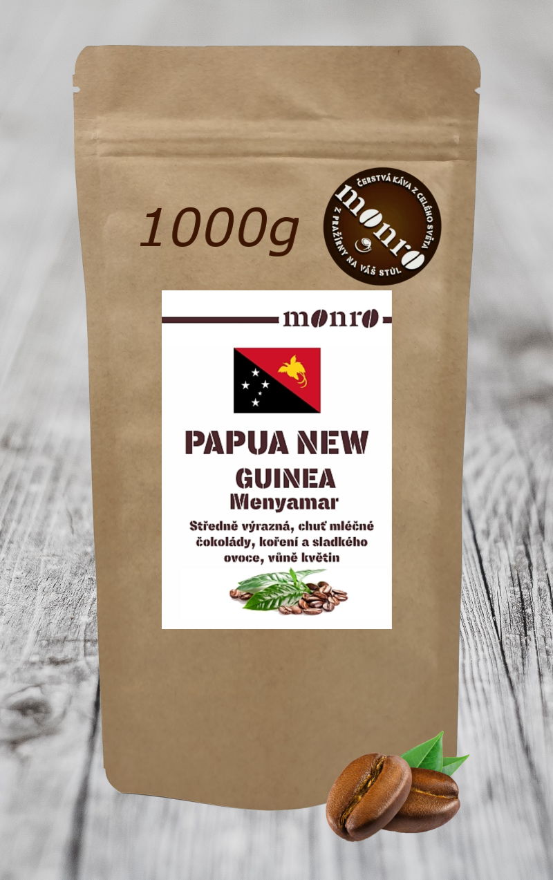 Káva Monro Papua New Guinea Menyamar zrnková káva Arabika 1000g