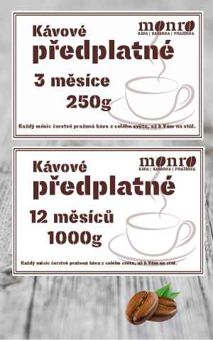 Kávové předplatné pažírna Káva Monro