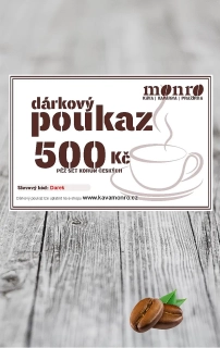 Dárkový poukaz na nákup čerstvě pražené kávy 500Kč