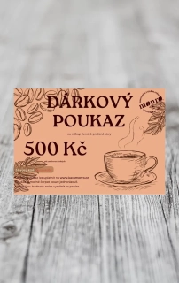Dárkový poukaz na nákup čerstvě pražené kávy 500Kč